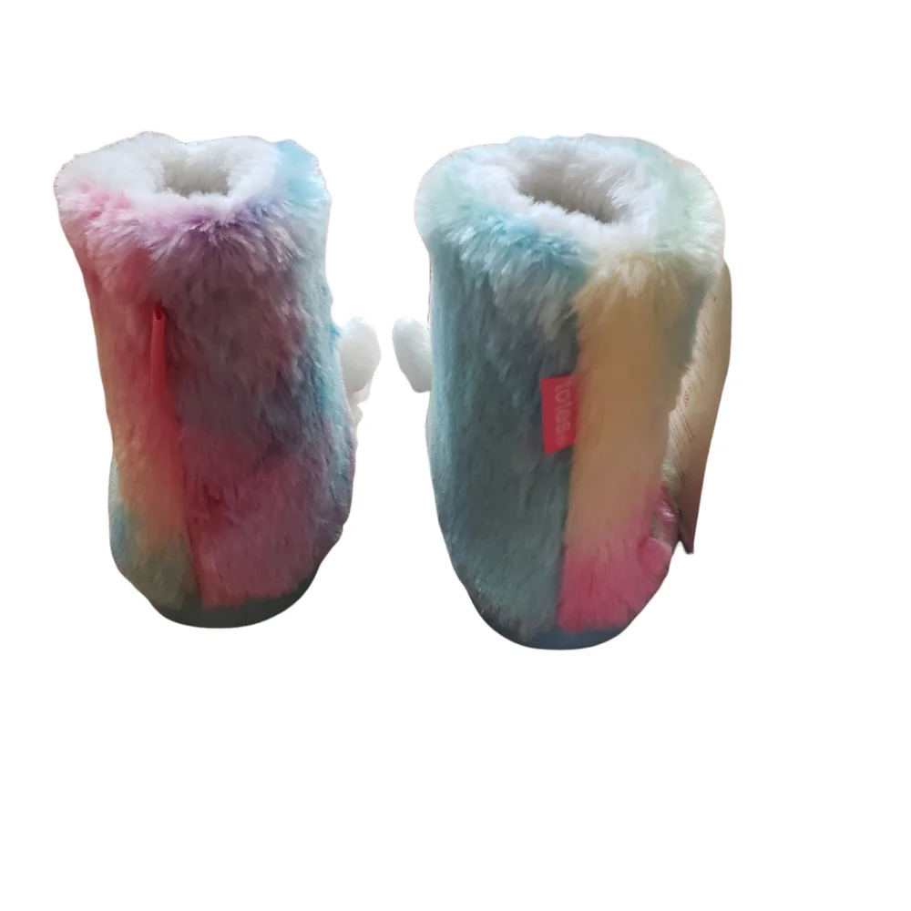 NWT Totes Colorful Unicorn Ankle Slippers Size 7-8